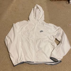NIKE White Windbreaker Jacket